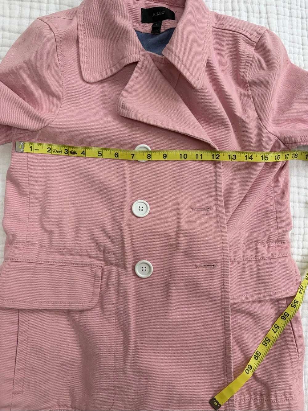 J.Crew Pink Cotton Peacoat Jacket Size 4 Preppy Spring Coat - Picture 9 of 11